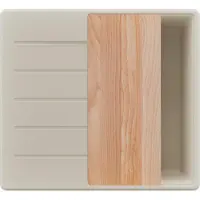 PrimaGran Spülbecken Beige 55x50cm, Granitspüle 1 Becken + Ablauf-Set + Schneidebrett, Küchenspüle ab 40er Unterschrank - Kopenhagen