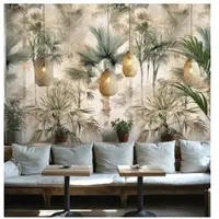 Living Walls Vliestapete "Fototapete Tropenpalmen Beige Grün erweiterbar" Wald strukturiert