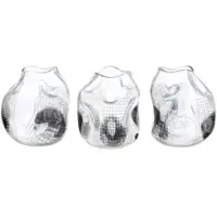 Gilde Vase Grid klar, schwarz - (H) 22 cm | Gr.: onesize