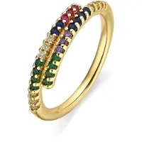 Luxenter Ring mit Multicolour Zirkonia 18k Gold Finish - Tazel