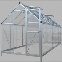 GreenYard Crystal Plus Aluminium Gewächshaus, ca. 480 x 182 x 208 cm - Silber