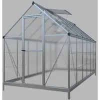GreenYard Crystal Plus Aluminium Gewächshaus, ca. 360 x 182 x 208 cm - Silber