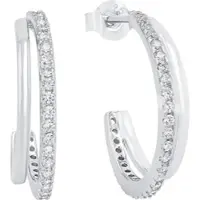 Amor Creolen für Damen, Sterling Silber 925, Zirkonia (synth.) amor Silber