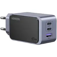 UGREEN Nexode Air 65W sieninis kroviklis, USB + 2x USB-C pilkos spalvos, Drinnen, AC, Grau