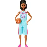Mattel Made to Move Basketballspielerin-Puppe und Accessoires, brünette Puppe mit Sportdress und Ball, Modepuppe, Weiblich, 3 Jahr(e), Mädchen, 300 mm, Mehrfarbig