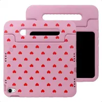 IMoshion Kinder­sicheres Design Backcover mit Griff für das Apple iPad 11 (2025) 11 Zoll A16 / iPad 10 (2022) 10.9 Zoll - Rote Herzchen
