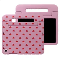 IMoshion Kinder­sicheres Design Backcover mit Griff für das Samsung Galaxy Tab A11 Plus / A9 Plus - Rote Herzchen