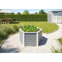 Weka Elementhochbeet 6-Eck, 669, 21 mm - B x T x H - 143.00 x 143.00 x 69.00 - Grau