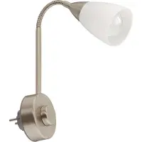 Briloner Steckerleuchte, 23,5 cm, max. 25 W, Matt-Nickel, Leuchten