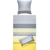Erwin Müller Mako-Satin Bettwäsche in gelb-grau | Gr.: 135x200 cm (80x80 cm)