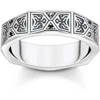 Thomas Sabo Ring Facettierte Form in silber, schwarz | Gr.: 50
