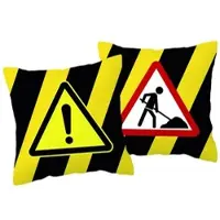 Ticaa kindermobel Kinder Kissen-Set "Oskars Baustelle" in Schwarz-Gelb | Gr.: onesize