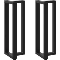 vidaXL Bartischbeine T-Form 2 Stk. Schwarz 50x35x(110-111) cm Stahl