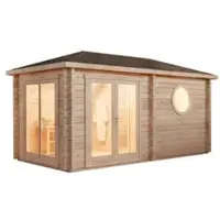 Luxhut FinnTherm Saunahaus Pori-70, 70 mm Wandstärke (488 x 254 cm)