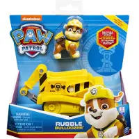 Ryhmä Hau PAW Patrol Baustellen-Fahrzeug mit Rubble-Figur (Basic Vehicle/Basis Fahrzeug), Bulldozer, PAW Patrol, 3 Jahr(e), Schwarz, Gelb