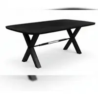 SIT Möbel Esstisch 240x100 cm | 30 mm Platte Mango schwarz | X-Stahlgestell antikschwarz | B 240 x T 100 x H 76 cm | 16149-11 | Serie TABLES & CO