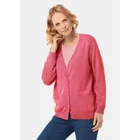 Goldner Uni Merino-Cardigan Langarm in pink | Gr.: 44