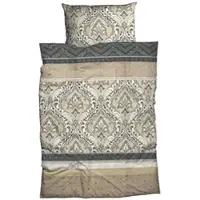 TRAUMSCHLAF Biber Bettwäsche Verena beige anthrazit 155x220 cm + 80x80 cm