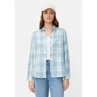 Camel active Karierte Bluse mit Knopfleiste in Hellblau | Gr.: L
