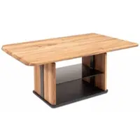 58 aufm Kessel Couchtisch höhenverstellbar Charin 110x50x65 Massivholz Wildeiche/Grau