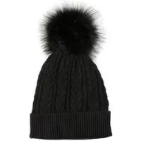 StyleBREAKER Feinstrick Bommelmütze in Schwarz | Gr.: onesize