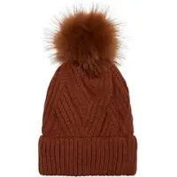 StyleBREAKER Strick Bommelmütze in Cognac | Gr.: onesize
