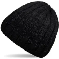 StyleBREAKER Strickmütze in Schwarz-Dunkelgrau | Gr.: onesize