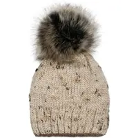 StyleBREAKER Strick Bommelmütze in Beige | Gr.: onesize