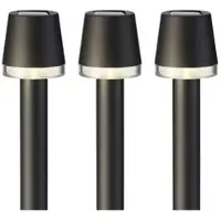 MARELIDA LED Solar Wegleuchten - Gartenleuchte - warmweiße LED - H: 31,5cm - Erdspieß - schwarz - 3er Set