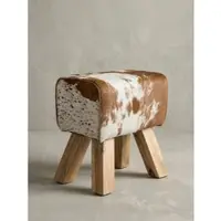 KADIMA DESIGN Design Turnbock Sitzhocker Ziegenfell Braun / Weiß 40 x 30 x 47 cm | Gr.: onesize