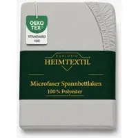 EXKLUSIV HEIMTEXTIL Microfaser Marke Spannbettlaken 180 - 200 x 200 cm + 30 cm Silber