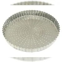 Gobel - Tortenform, geriffelt, perforiert - Weißblech - fester Boden - Ø 26 cm H 2,8 cm - 126335