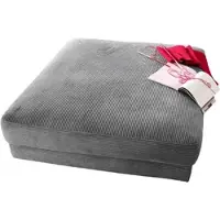 KAWOLA Big Hocker MADELINE Polsterhocker Cord grau