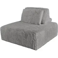 KAWOLA HOCKER MIT RÜCKENKISSEN WIOLO SOFT Grau Cord