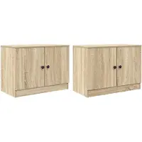 vidaXL Bettschrank 2 pcs Sonoma-Eiche 66 x 35 x 48 cm Holzwerkstoff