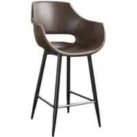 KAWOLA Thekenhocker ZAJA Barstuhl Sitzhöhe 65 cm Kunstleder dunkelbraun
