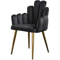 KAWOLA Stuhl FREJA Esszimmerstuhl Velvet schwarz Fuß gold