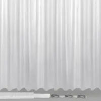Bestlivings Gardine 300cm bis 900cm Breite, Voile transparent Kräuselband Universalband mit eingenähten Bleiband in der Farbe weiß ( Breite ca. 900 cm, Länge ca.
