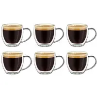 Creano Espressogläser mit Henkel doppelwandig 6er Set 100ml art.443 Glas | Gr.: onesize