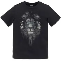 Kidsworld T-Shirt "Mit Löwenprint: LION WITH BLUE EYES" Kurzarm, Basic-Passform, mit trendigem Druck, Rundhalsausschnitt