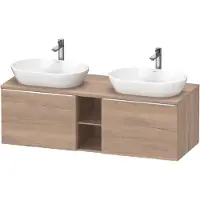 Duravit D-Neo Konsolenwaschtischunterbau wandhängend (Ausschnitt beitseitig), 1400x459x550mm, 2 Auszüge, 2 offene Fächer, mit Griff chrom, DE4950B10550000