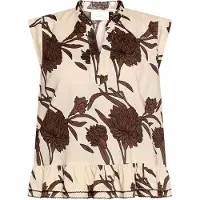 Cartoon Casual-Bluse mit Raffung in Beige/Braun | Gr.: 38