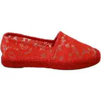 Dolce&Gabbana Rote Spitze Baumwoll-Espadrilles Ballerinas