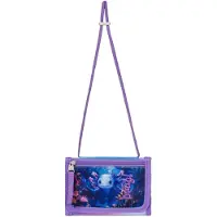 Baagl Halsbeutel für Kinder, Axolotl Design, lila, 10x14x1 cm (HBT), Münz-/Geldscheinfach, 3 Kartenfächer, Klettverschluss, Umhängeband