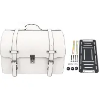 Gistuch Motorrad-Hecktasche, Kunstleder, wasserdicht, 29,5 l Fassungsvermögen, Schnellverschluss mit Zahlenschloss, universelle Passform für Gepäck, Weiß