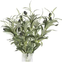 OEM Künstliche Olivenzweige, 10 Stück, 30 cm, grün, griechische Dekorationselemente