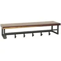 KAWOLA Garderobe ADELIA Nussbaum Metall Hutablage 6 Haken grau