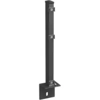 MR-Zaun Pfosten anthrazit RAL 7016 mit Winkelfussplatte, Klemmhalter, Anthrazitgrau, 2.030 mm