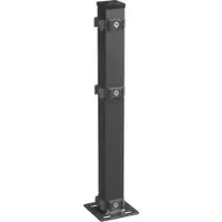 MR-Zaun Eckpfosten anthrazit RAL 7016 mit Bodenplatte, Flacheisenleiste, Anthrazitgrau, 1.030 mm