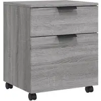 Décoshop26 - Mobiler Büroschrank mit Schubladen auf Rollen Sonomagrau 45 x 38 x 54 cm graues MDF DEC024566